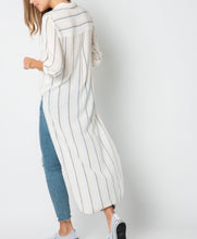 Load image into Gallery viewer, Woven Striped High-Low Shirt
