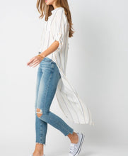 Load image into Gallery viewer, Woven Striped High-Low Shirt
