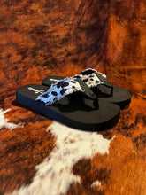 Load image into Gallery viewer, Cow Print Gypsy Jazz Flip Flops
