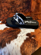 Load image into Gallery viewer, Cow Print Gypsy Jazz Flip Flops
