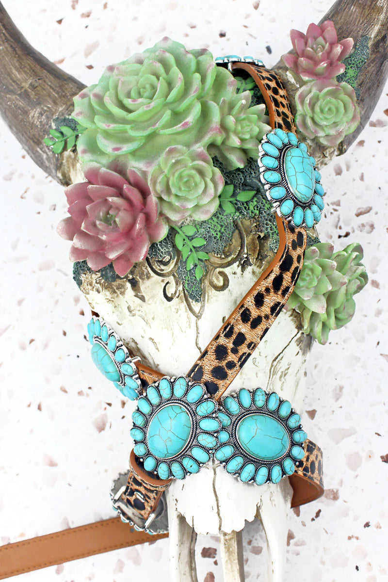 Leopard & Turquoise Belt